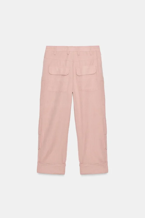 БРЮКИ КАРГО ИЗ СМЕСОВОГО ЛЬНА — коллекция Zara «ZW»