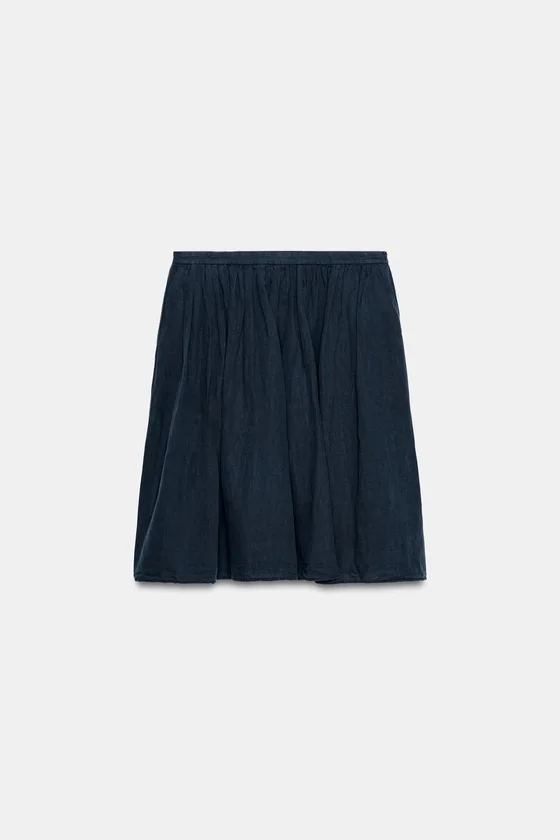 ЮБКА МИДИ ИЗ ЛЬНА — коллекция Zara «ZW»