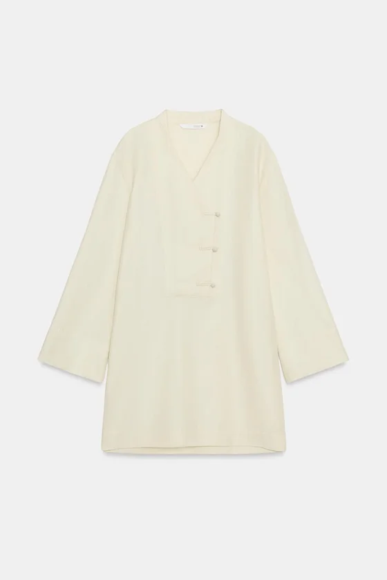 КОРОТКОЕ ПЛАТЬЕ С ЗАСТЕЖКАМИ-КЛЫКАМИ — коллекция Zara «ZW»