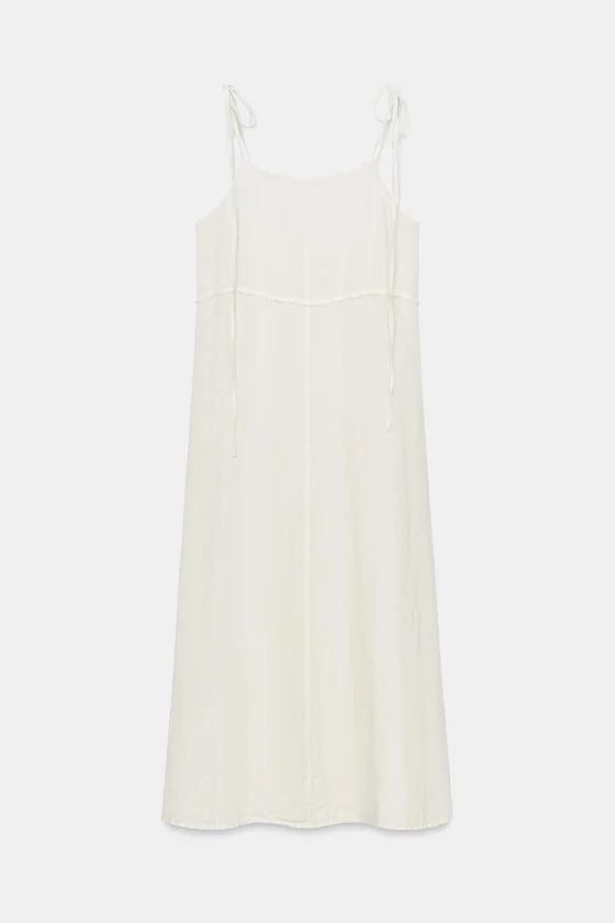 ПЛАТЬЕ МИДИ ИЗ 100% ЛЬНА — коллекция Zara «ZW»