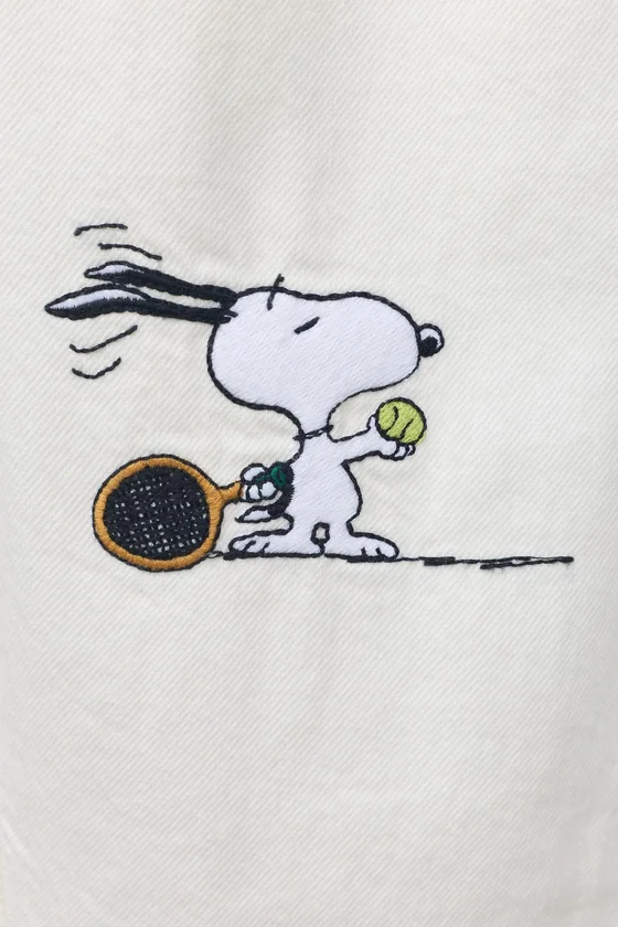 СВОБОДНЫЕ БРЮКИ ИЗ САРЖИ С ВЫШИВКОЙ SNOOPY PEANUTS™