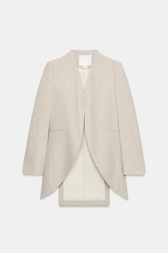 ДЛИННЫЙ БЛЕЙЗЕР В ПОЛОСКУ — коллекция Zara «ZW»
