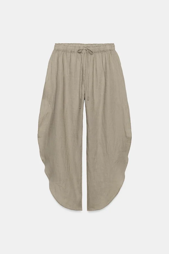 БРЮКИ ИЗ 100% ЛЬНА С РАЗРЕЗАМИ — коллекция Zara «ZW»