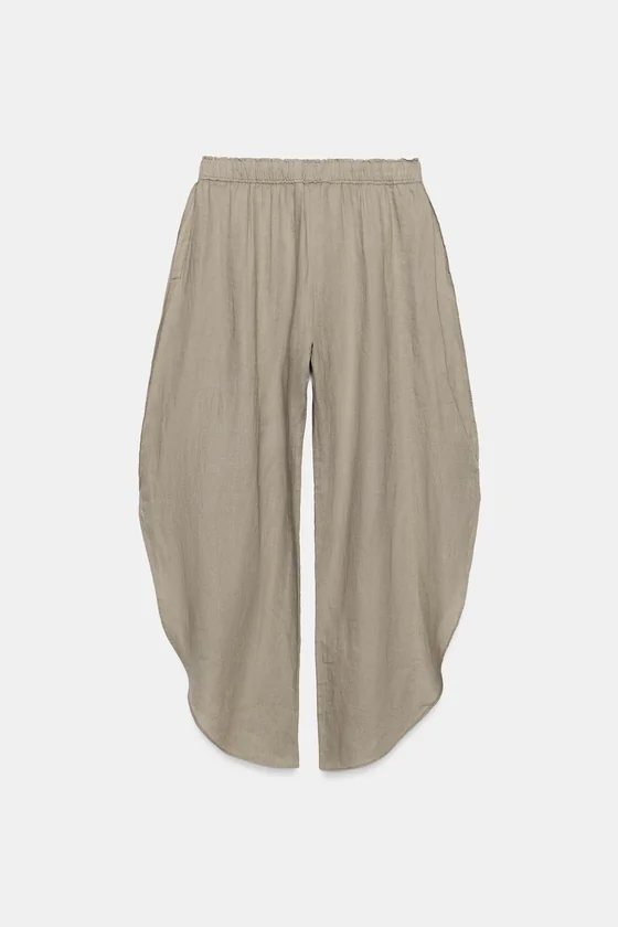 БРЮКИ ИЗ 100% ЛЬНА С РАЗРЕЗАМИ — коллекция Zara «ZW»