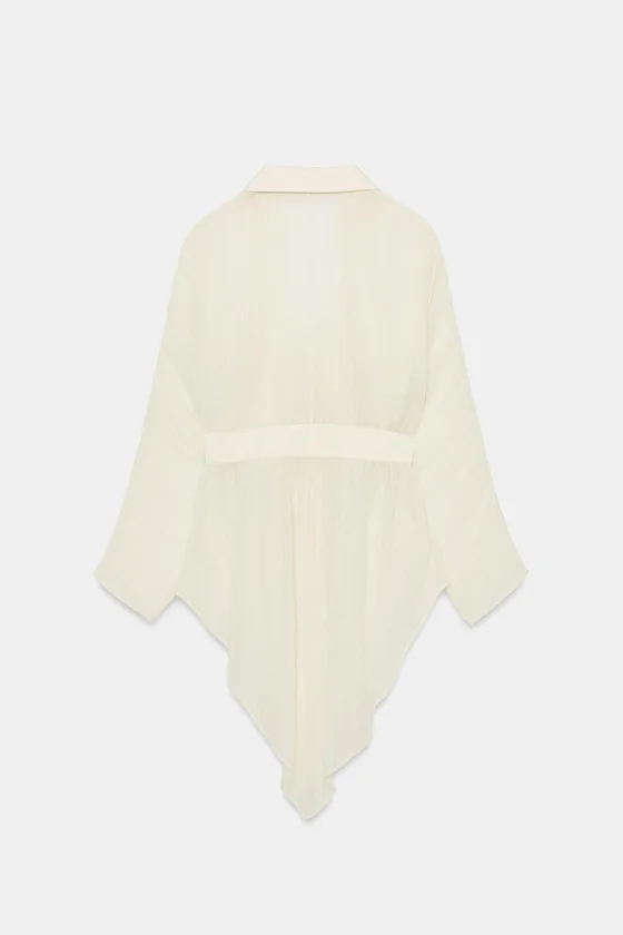 БЛУЗА ИЗ ЖОРЖЕТА С КРУЖЕВОМ — коллекция Zara «ZW»
