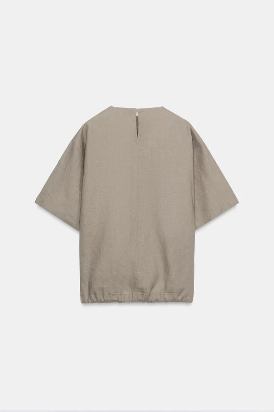 ТОП ИЗ 100% ЛЬНА НА ШНУРКАХ — коллекция Zara «ZW»