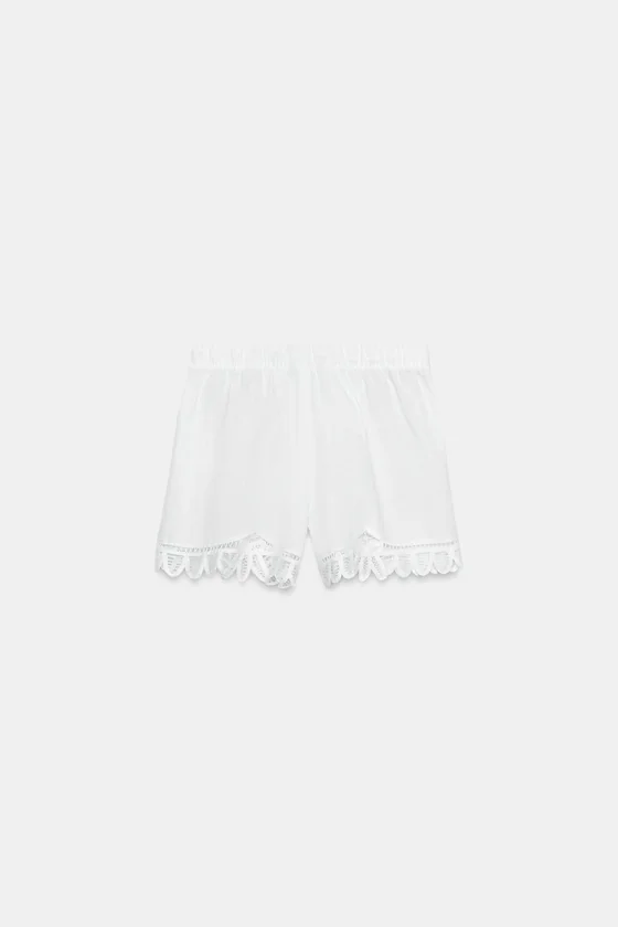 ШОРТЫ С ВЫШИВКОЙ ИЗ ЛЬНА — коллекция Zara «ZW»