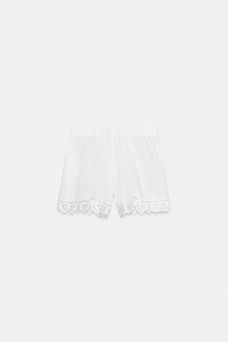 ШОРТЫ С ВЫШИВКОЙ ИЗ ЛЬНА — коллекция Zara «ZW»