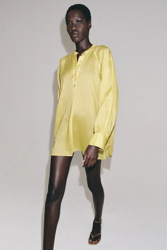 РУБАШКА ОВЕРСАЙЗ ИЗ РАМИ И ЛИОЦЕЛЛА коллекция Zara «ZW»