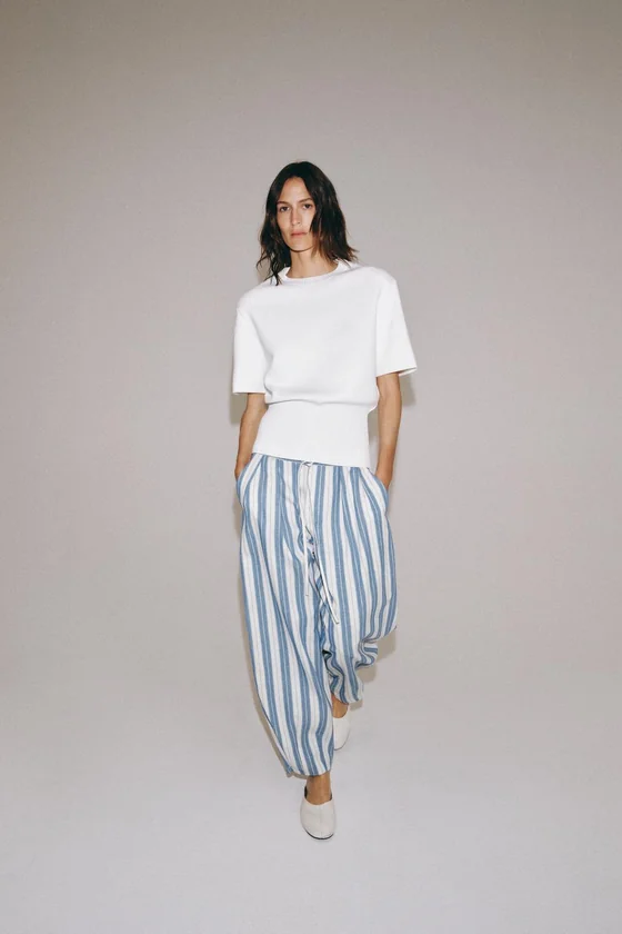 БРЮКИ В ПОЛОСКУ В ПИЖАМНОМ СТИЛЕ — коллекция Zara «ZW»