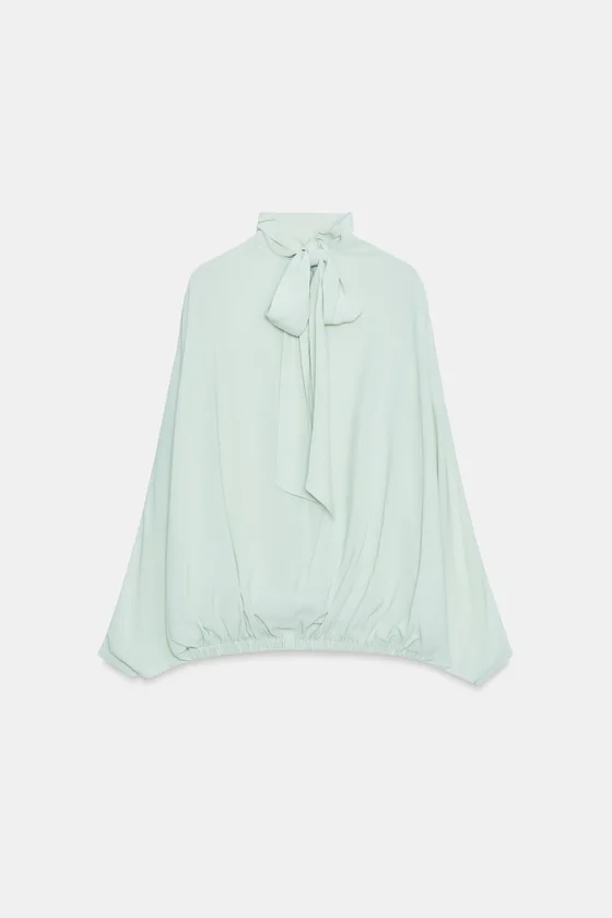 РУБАШКА С ЗАВЯЗКАМИ коллекция Zara «ZW»