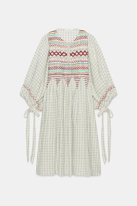ПЛАТЬЕ МИДИ ИЗ СМЕСОВОГО ЛЬНА — коллекция Zara «ZW»