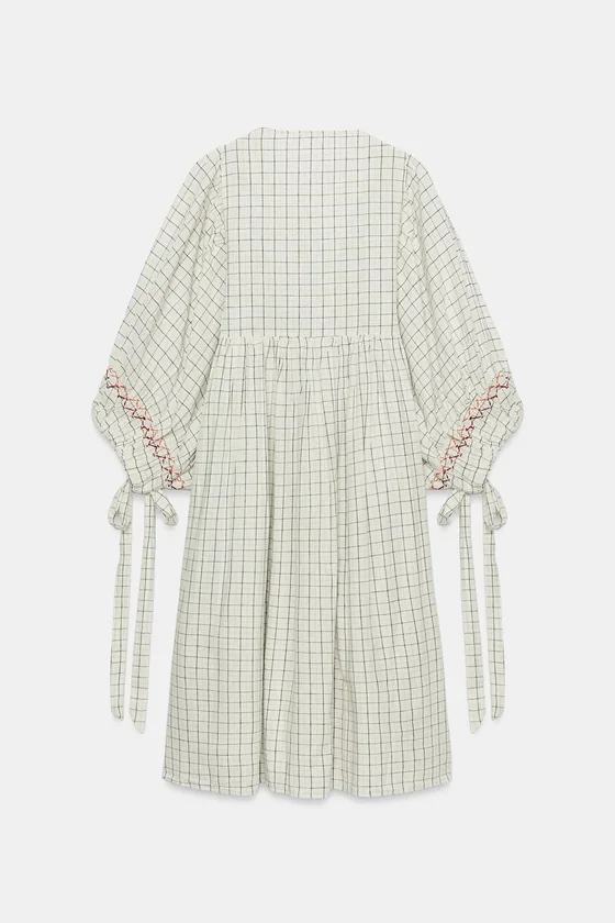 ПЛАТЬЕ МИДИ ИЗ СМЕСОВОГО ЛЬНА — коллекция Zara «ZW»