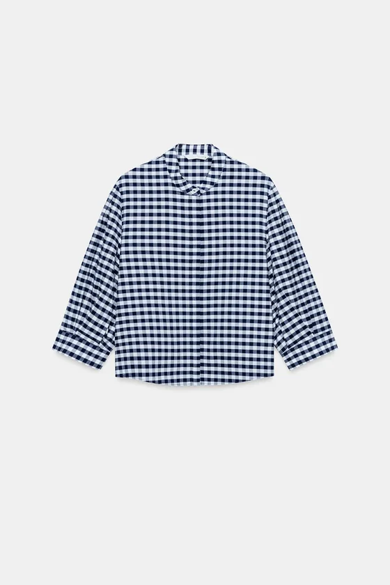 РУБАШКА В КЛЕТКУ ВИШИ — коллекция Zara «ZW»