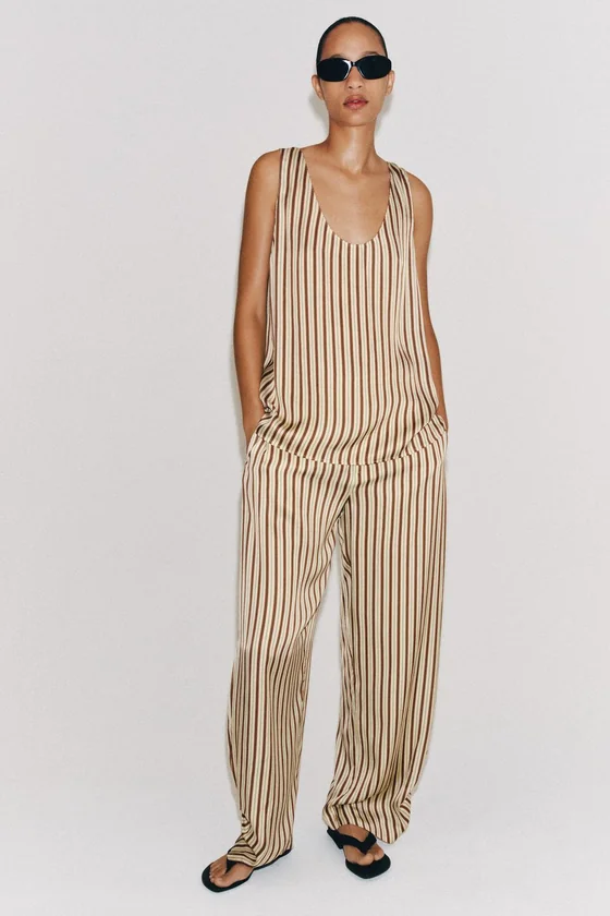 БРЮКИ баллон В ПОЛОСКУ коллекция Zara «ZW»