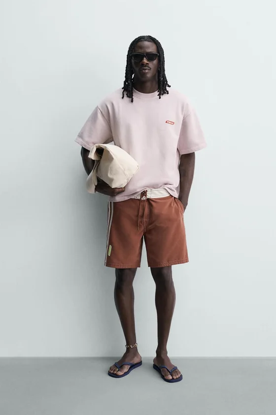 Длинные плавательные шорты с лентами pukas surf x zara