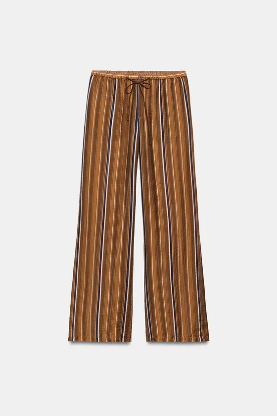 БРЮКИ В ПОЛОСКУ В ПИЖАМНОМ СТИЛЕ — коллекция Zara «ZW»