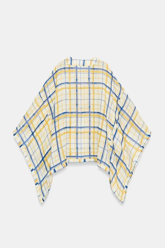 ТУНИКА ИЗ 100% РАМИ В КЛЕТКУ — коллекция Zara «ZW»