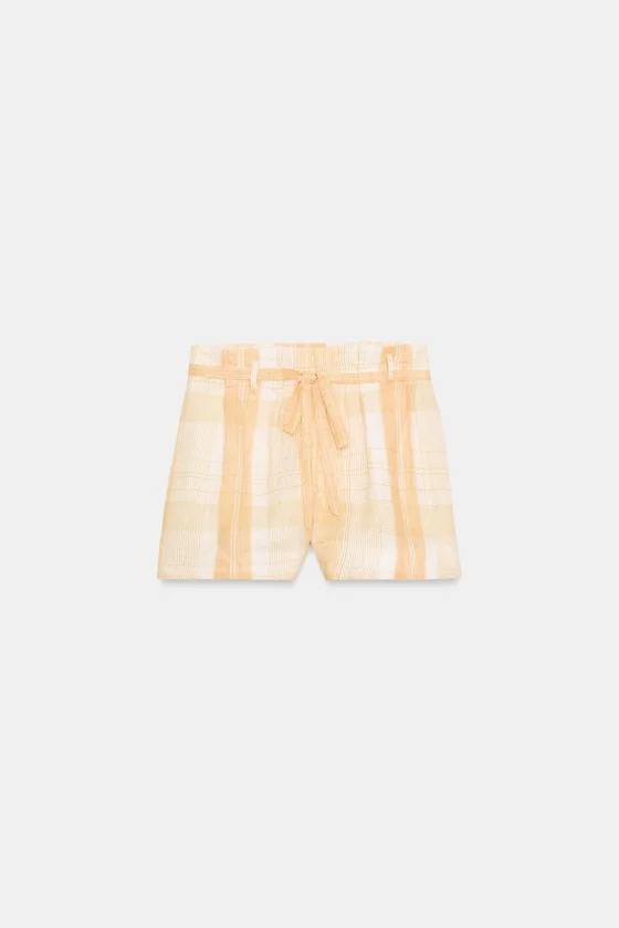 ШОРТЫ ИЗ 100% РАМИ СО СБОРКАМИ — коллекция Zara «ZW»