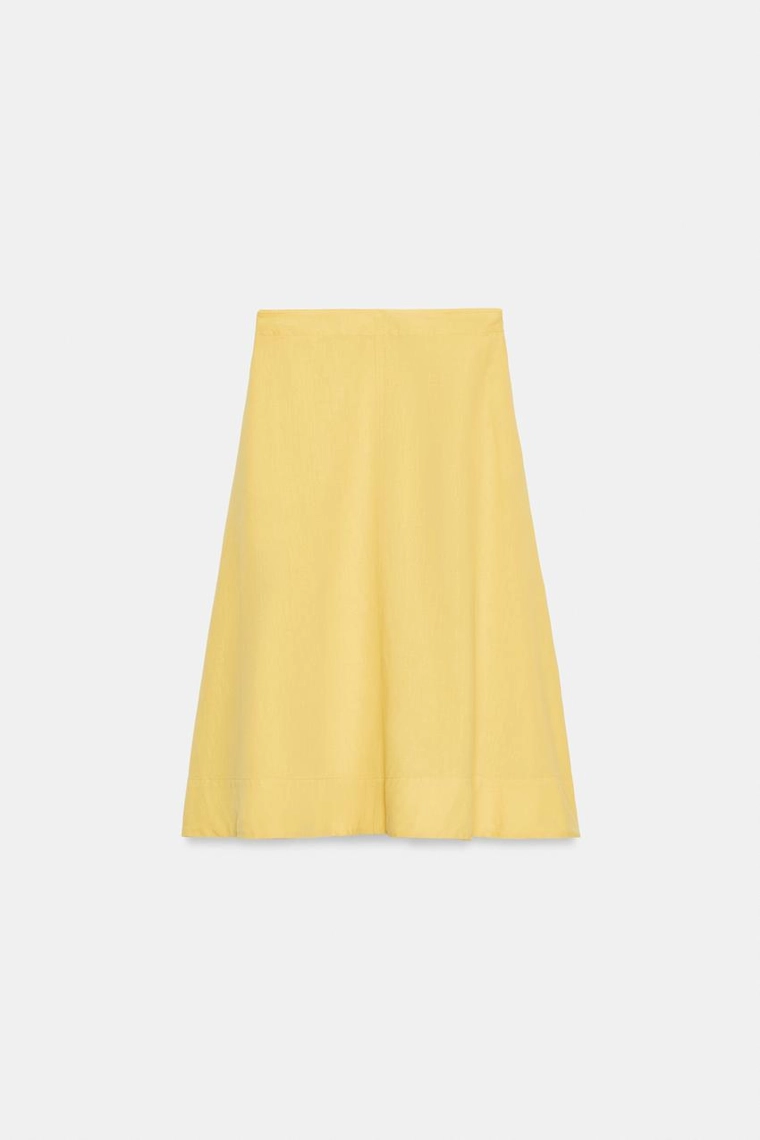 ЮБКА МИДИ ИЗ СМЕСОВОГО ЛЬНА — коллекция Zara «ZW»