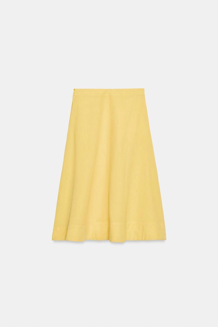 ЮБКА МИДИ ИЗ СМЕСОВОГО ЛЬНА — коллекция Zara «ZW»