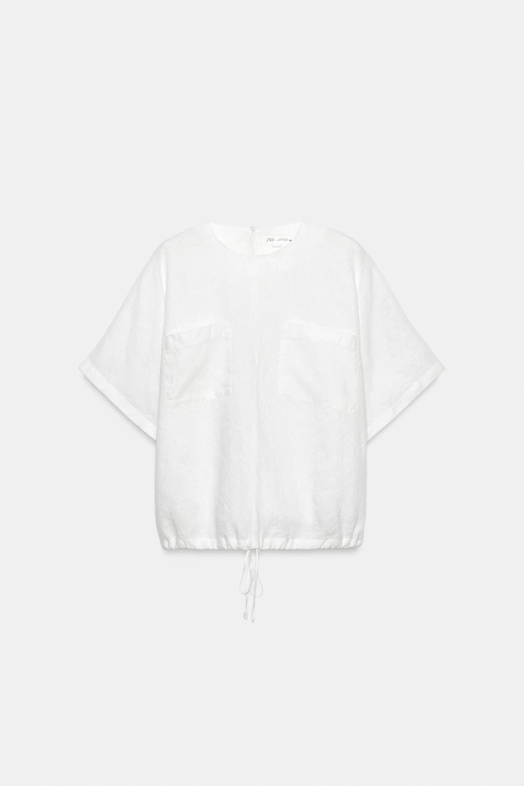 ТОП ИЗ 100% ЛЬНА НА ШНУРОВКЕ — коллекция Zara «ZW»