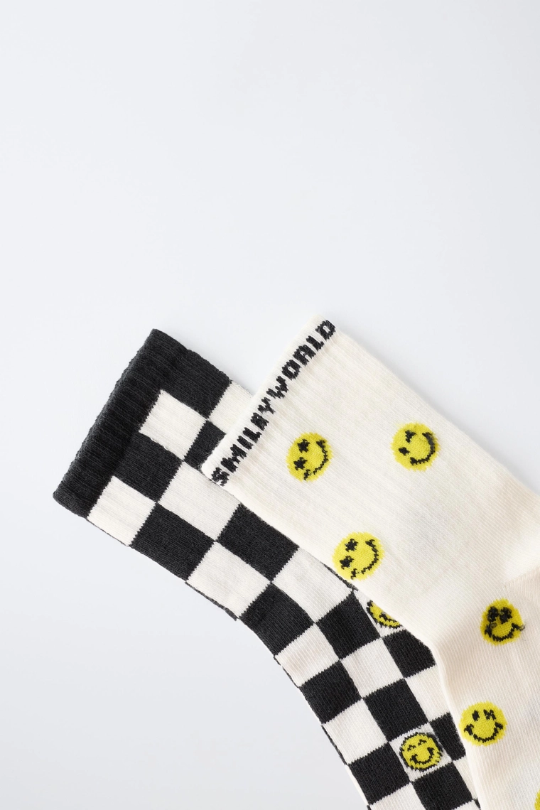 НАБОР ИЗ 2 ПАР НОСКОВ SMILEYWORLD ® В ШАХМАТНУЮ КЛЕТКУ