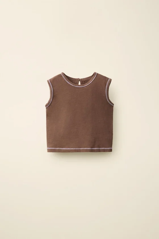 Футболка без рукавов с контрастной отстрочкой caramel london x zara