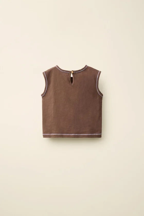 Футболка без рукавов с контрастной отстрочкой caramel london x zara