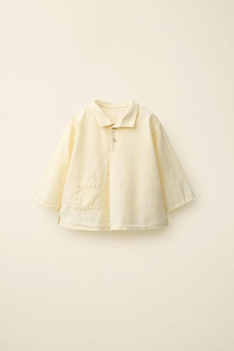 Рубашка из трикотажа slub с длинными рукавами, коллекция caramel london x zara