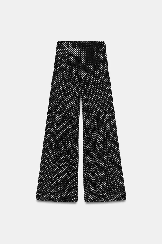 БРЮКИ В ГОРОШЕК С ЗАЩИПАМИ — коллекция Zara «ZW»