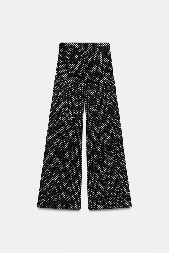 БРЮКИ В ГОРОШЕК С ЗАЩИПАМИ — коллекция Zara «ZW»
