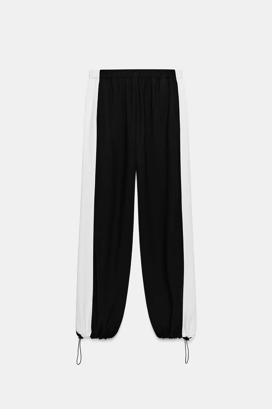 БРЮКИ-ДЖОГГЕРЫ С ПОЛОСАМИ ПО БОКАМ — коллекция Zara «ZW»