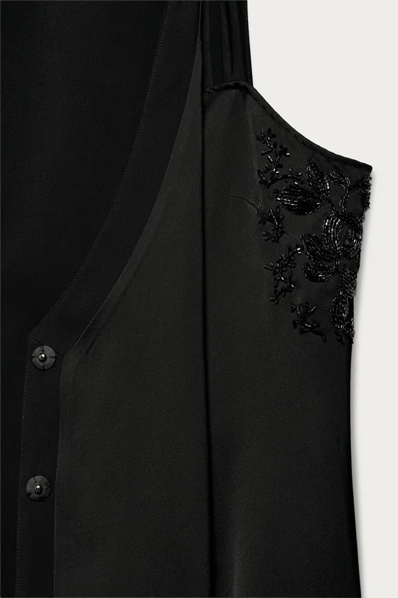 Короткое платье с бусинами marisa berenson x zara