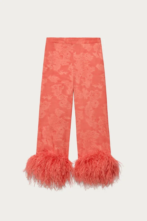 Брюки marisa berenson x zara с перьями
