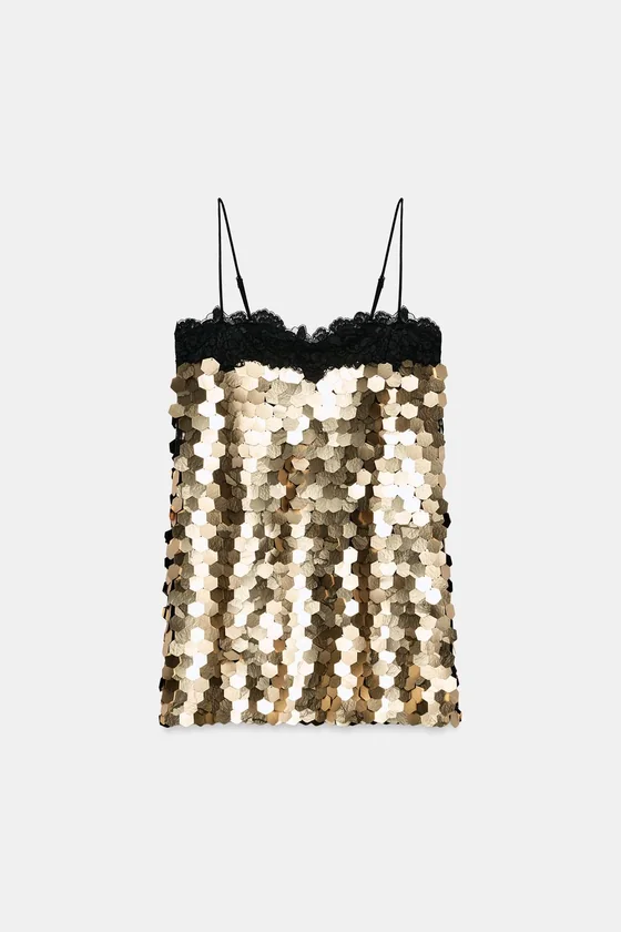 КОРОТКОЕ ПЛАТЬЕ С ПАЙЕТКАМИ — коллекция Zara «ZW»