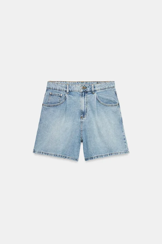 ДЕНИМОВЫЕ ШОРТЫ С ВЫСОКОЙ ПОСАДКОЙ — коллекция Zara «ZW»