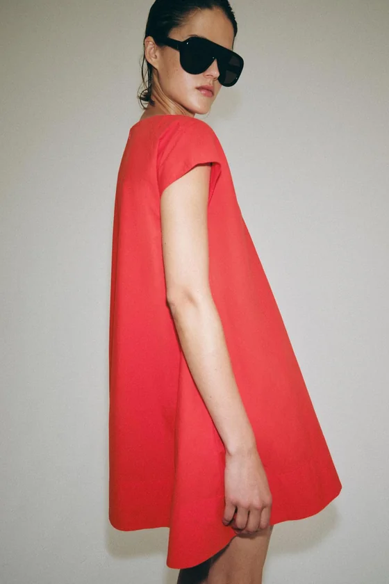 КОРОТКОЕ ПЛАТЬЕ ИЗ ПОПЛИНА — коллекция Zara «ZW»
