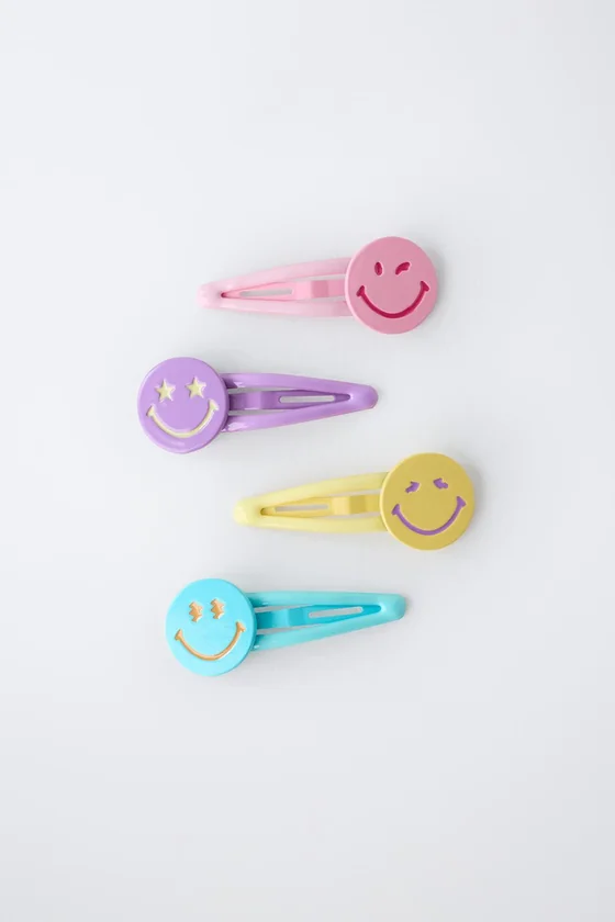 НАБОР ИЗ 4 ЗАКОЛОК ДЛЯ ВОЛОС SMILEYWORLD ®