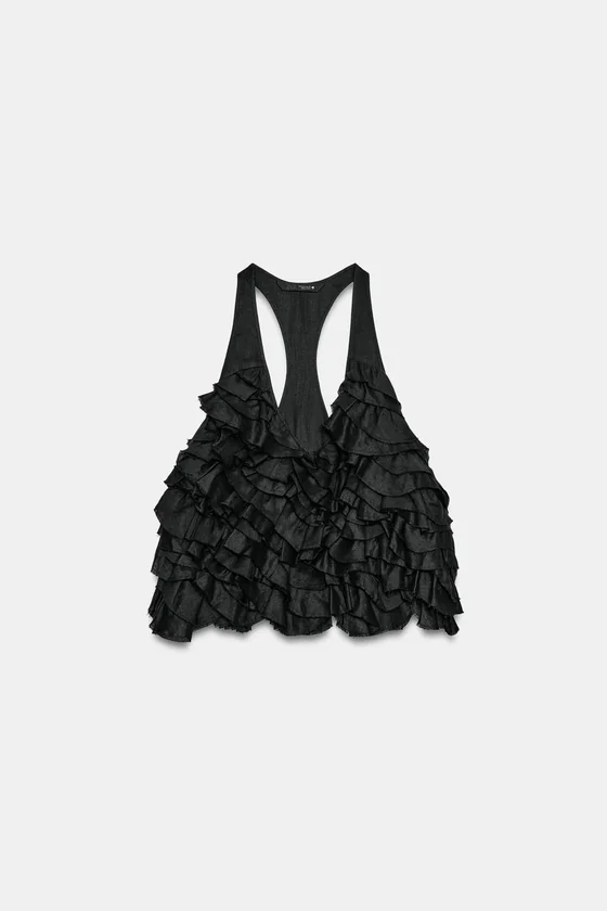 ТОП С ВОЛАНАМИ И РАМИ — коллекция Zara «ZW»