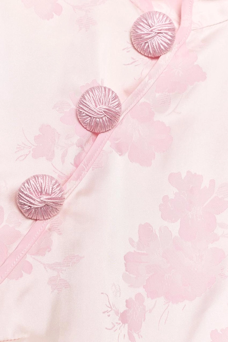АТЛАСНЫЙ ЖАККАРДОВЫЙ ТОП С ПУГОВИЦАМИ