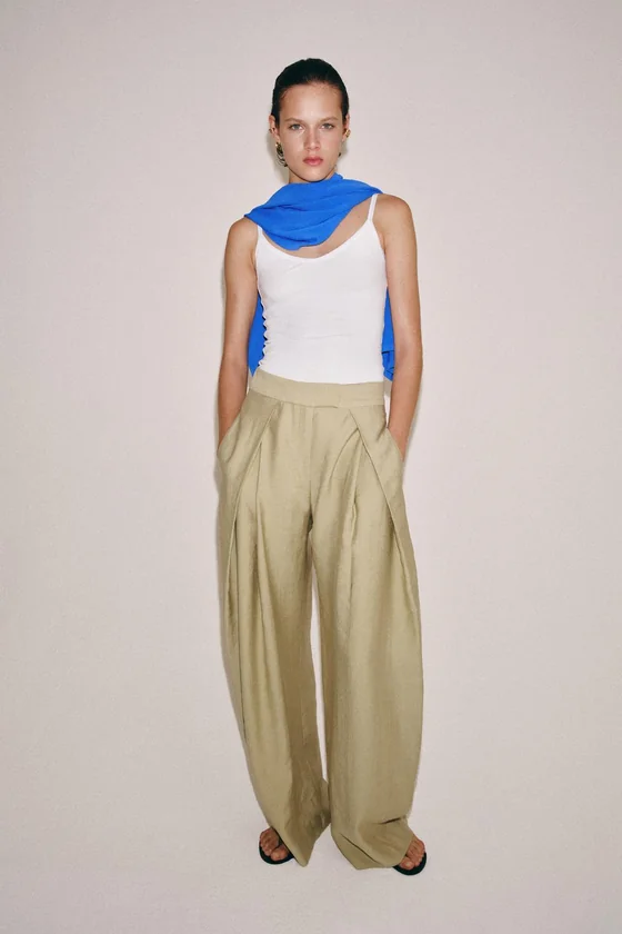 БРЮКИ  С ЗАЩИПАМИ — коллекция Zara «ZW»