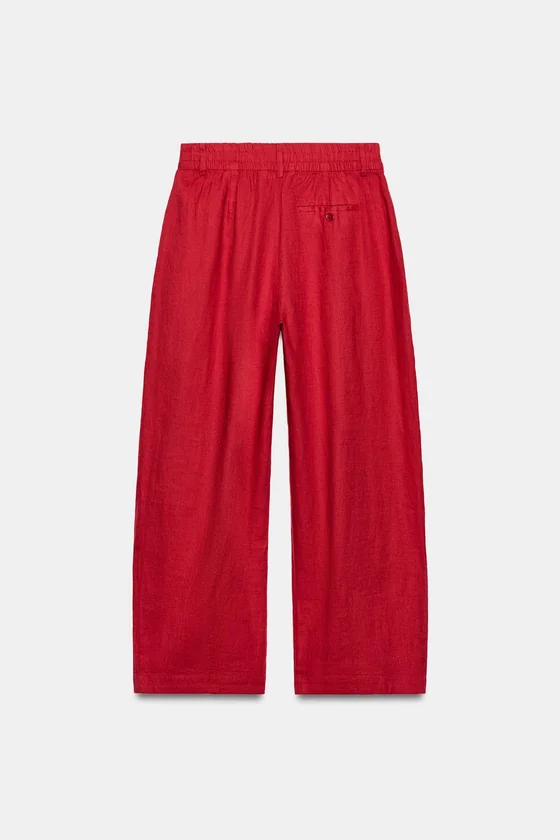 БРЮКИ ИЗ 100% ЛЬНА С ЗАЩИПАМИ — коллекция Zara «ZW»