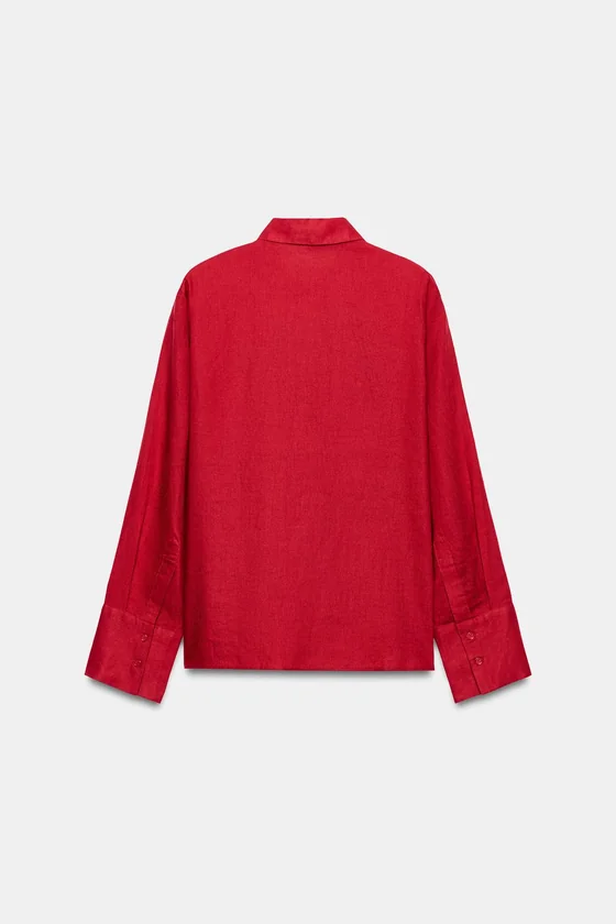 РУБАШКА ИЗ 100% ЛЬНА — коллекция Zara «ZW»