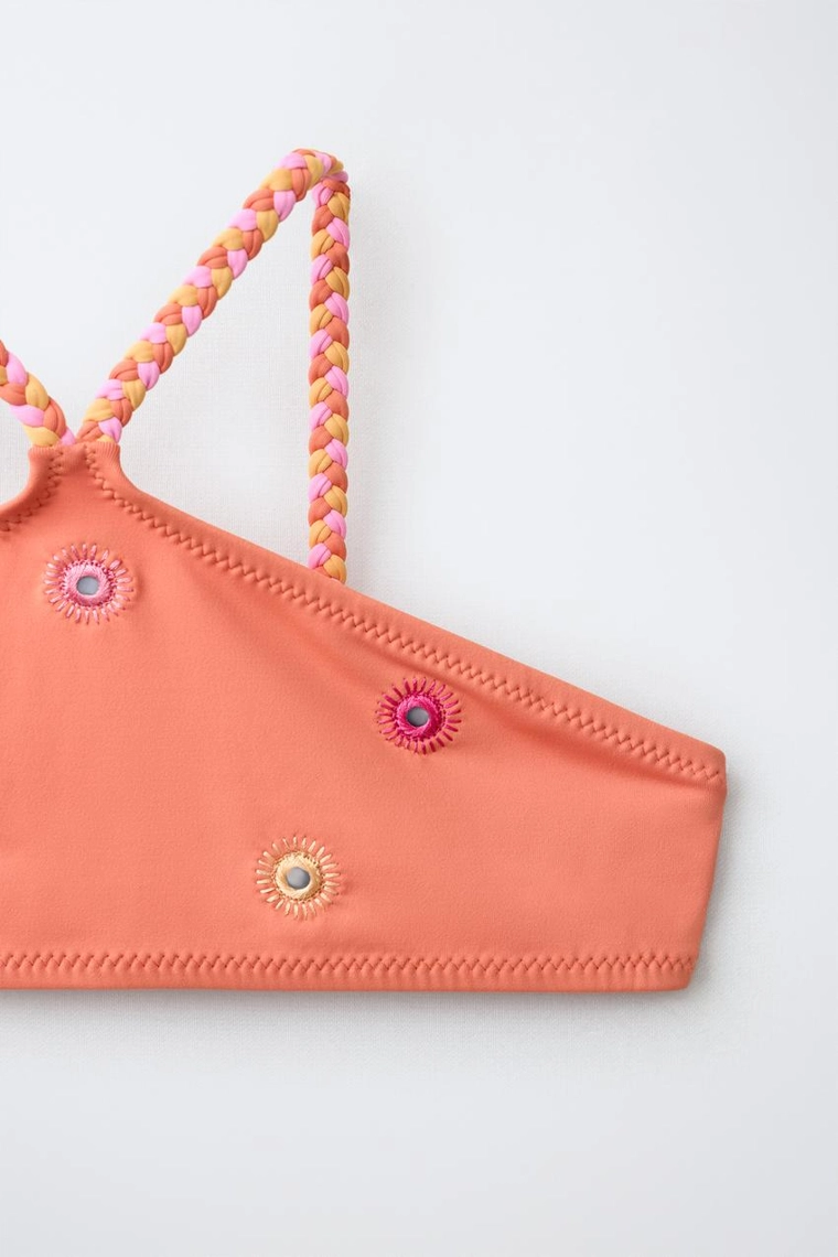 6-14 ЛЕТ/КОМПЛЕКТ БИКИНИ С ВЫШИТЫМИ ЗЕРКАЛЬЦАМИ