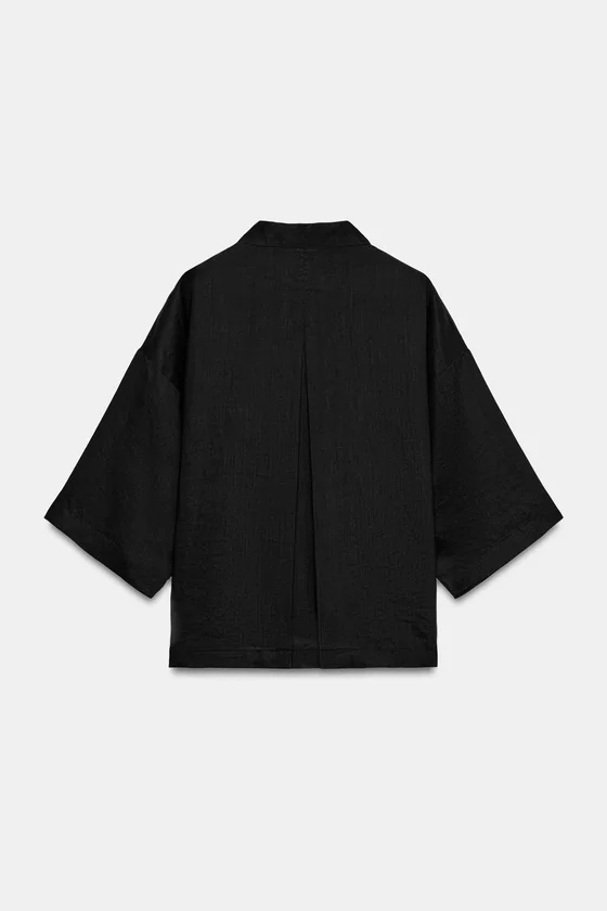РУБАШКА ОВЕРСАЙЗ ИЗ РАМИ — коллекция Zara «ZW»