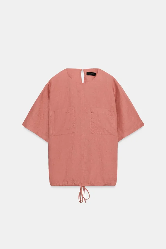 ТОП ИЗ 100% ЛЬНА НА ШНУРОВКЕ — коллекция Zara «ZW»