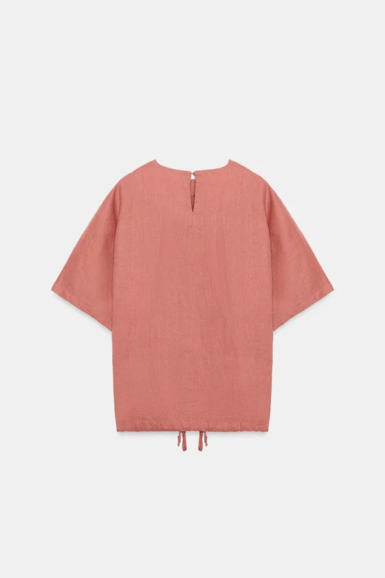 ТОП ИЗ 100% ЛЬНА НА ШНУРОВКЕ — коллекция Zara «ZW»