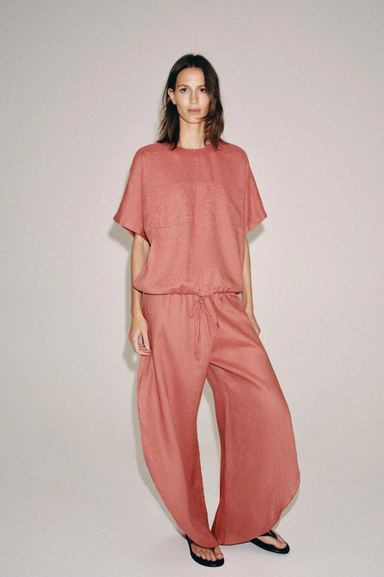 ТОП ИЗ 100% ЛЬНА НА ШНУРОВКЕ — коллекция Zara «ZW»