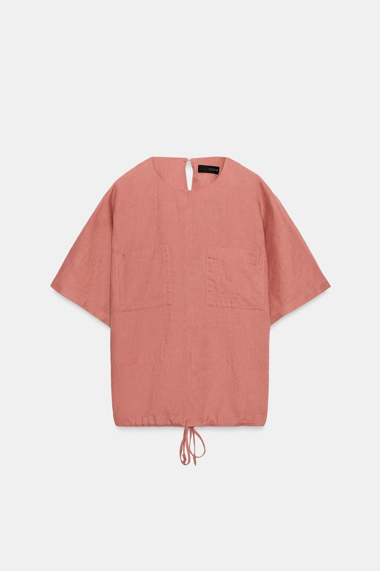 ТОП ИЗ 100% ЛЬНА НА ШНУРОВКЕ — коллекция Zara «ZW»
